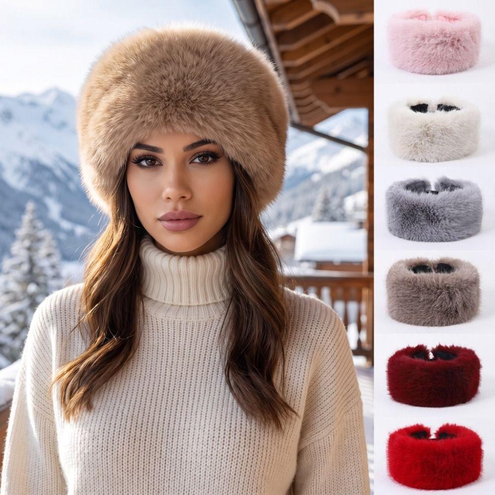 Warm Artificial Fur Hat Ear Flaps Plush Hat Personality Ear Protection Hat  Streetwear