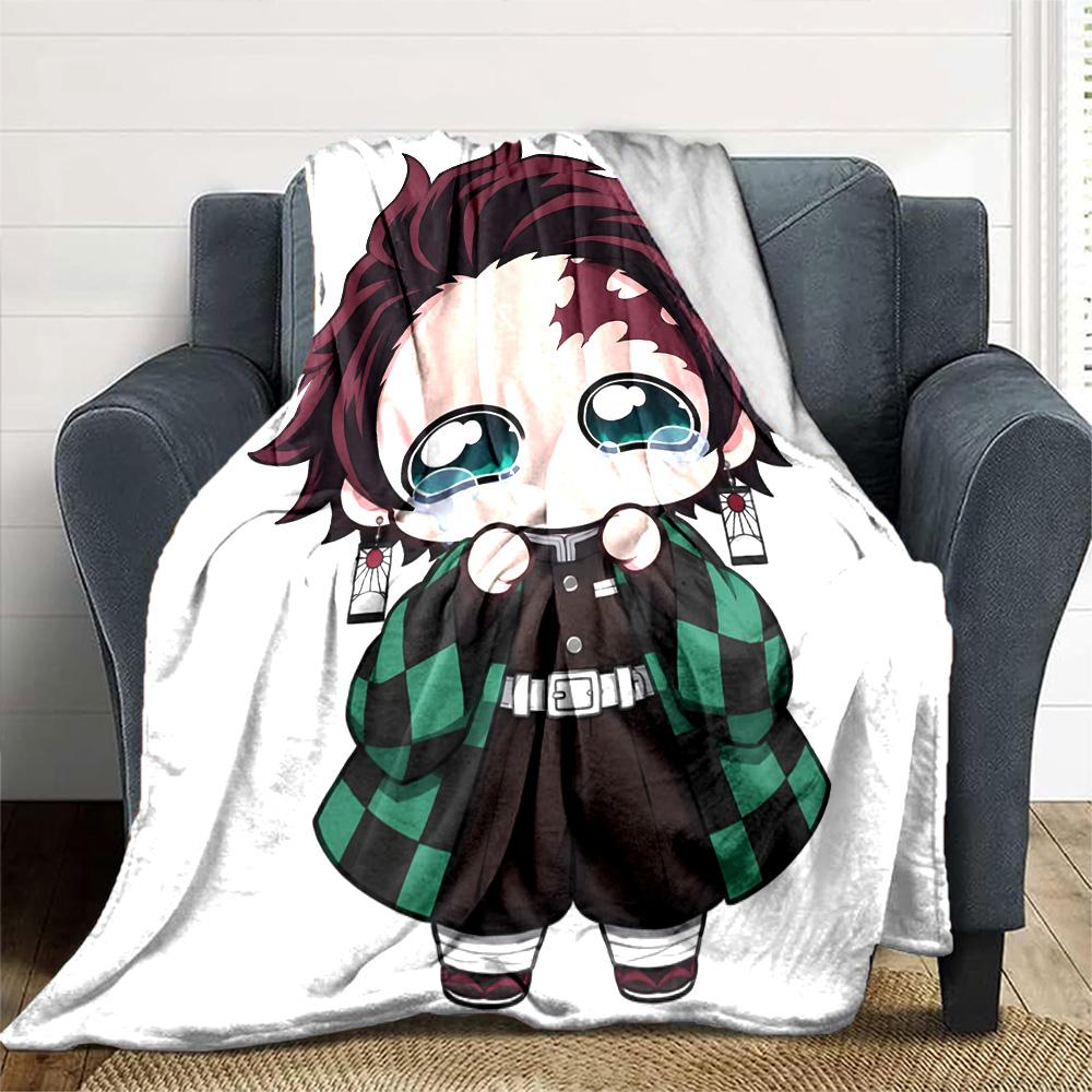 1pc Kamado Tanjiro Blanket, Gift, for Men and Women, Soft Blanket, Good for Sofa Bed Couch Travel, Lightweight Flannel Blanket