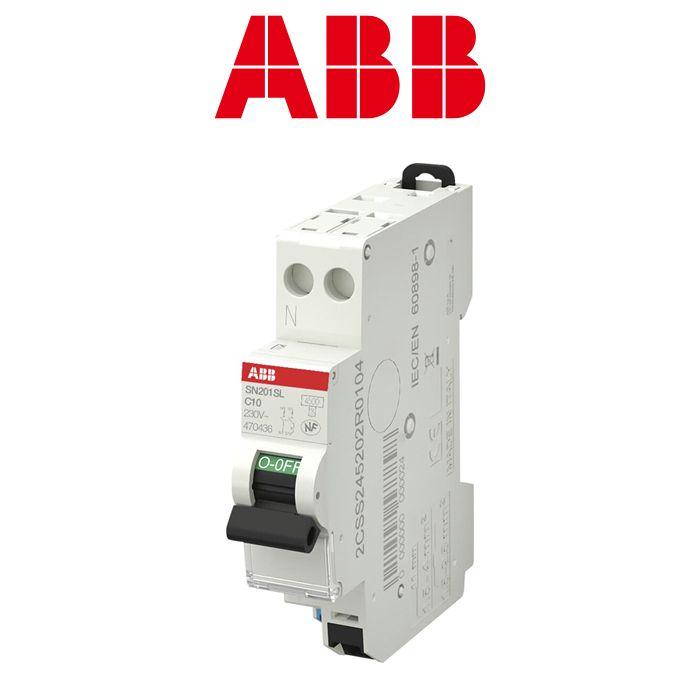 Disjoncteur - abb - u+n 230v~ 10a - 3ka - magneto-thermique - courbe c