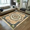 European Vintage Living Room Carpet Geometric Flowers Pattern Area Rug Soft Non-slip Modern Home Decor Floor Mat for Bedroom