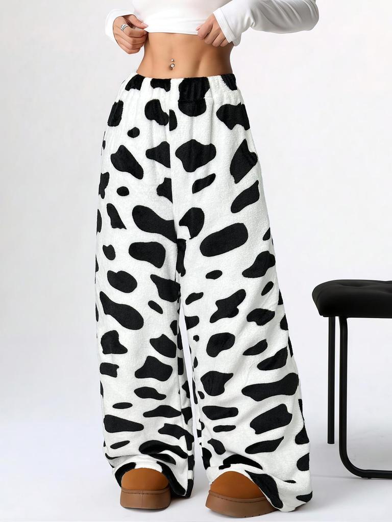 2025 Leopard Print Wide-Leg Casual Long Pants for Women - European & American Trend