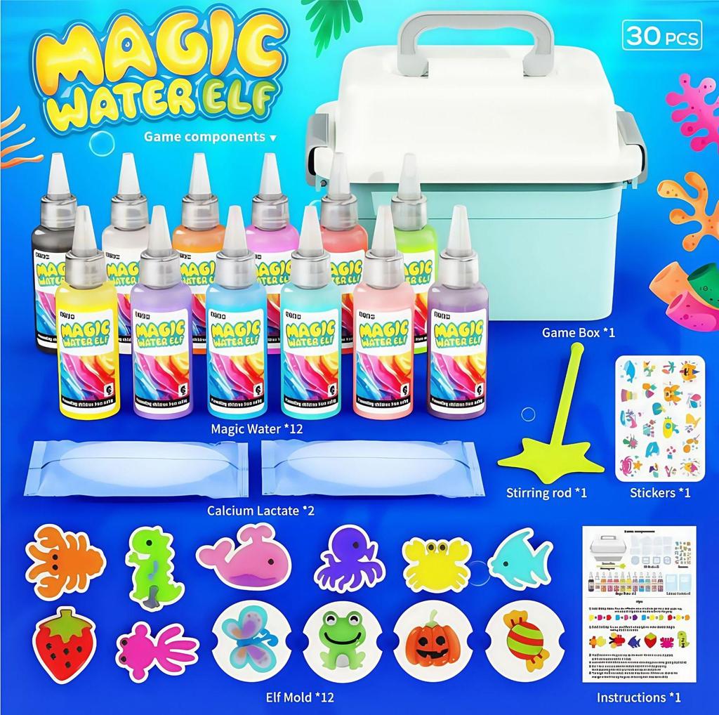 Cross Magic Water Gel Toy Set: Handmade DIY Watercolor Doodle with Magical Water Babies.