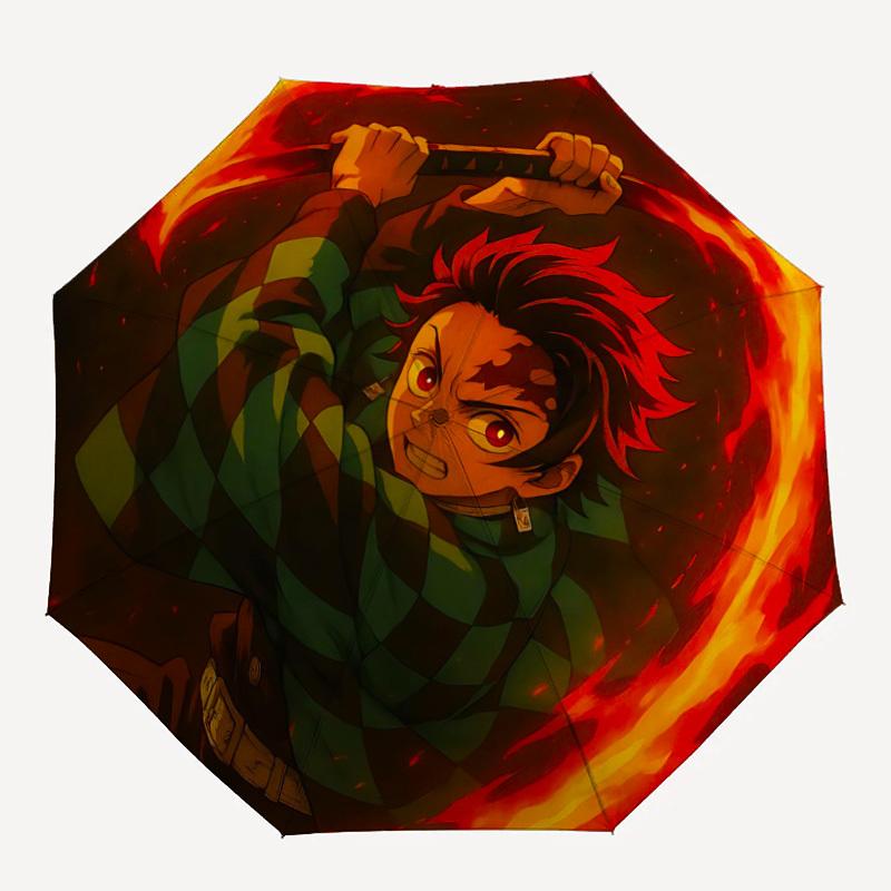 1pc Demon Slayer Patteern Automatic Open/Close Umbrella - Compact Travel Umbrella, Perfect for Women & Men - Ideal Birthday/Christmas Gift, 209