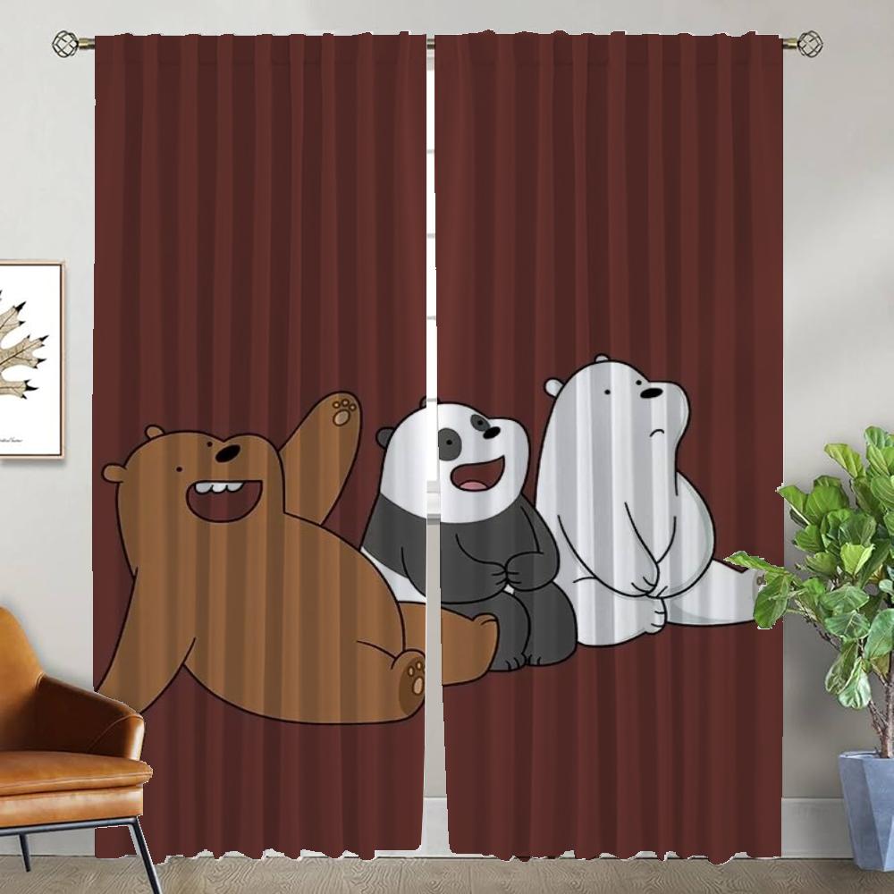 Curtains for Living Room Curtain for Room 2 Panel We Bare Bears Halloween Decoration Shades Partition Home Interior Curtains