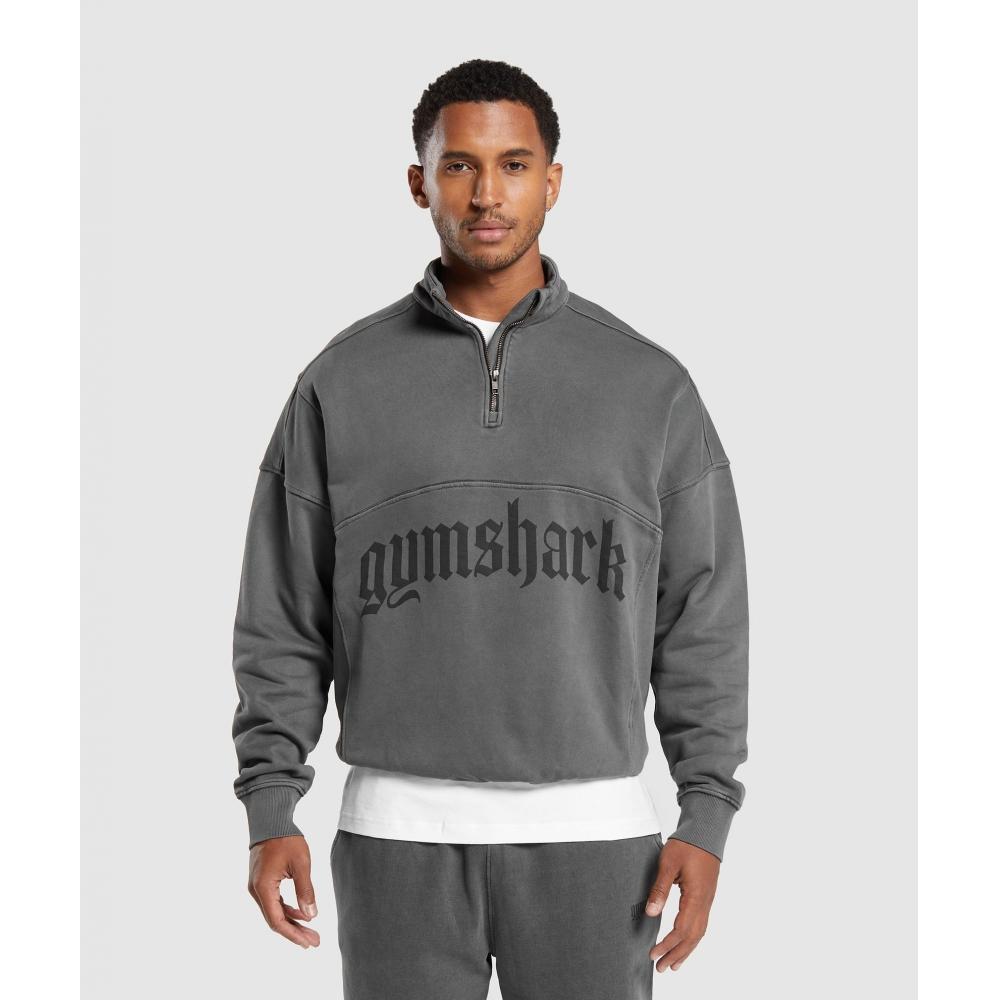 

GYMSHARK Heavyweight 1 4 Zip Black A4A8I BB67