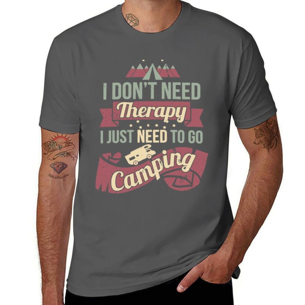 Dont Need Therapy Need To Go Camping Tshirt Basic Simple Casual Short Sleeve Tee