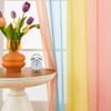 Rainbow Sheer Curtains - Light Filtering Voile Scarf for Balcony, Bay Window, Living Room, Room Divider & Privacy