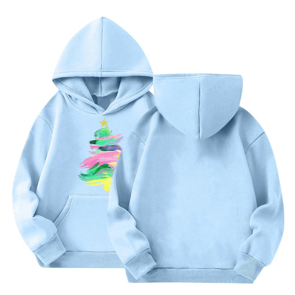 Children's Hoodies Loose Solid Color Hooded Sports Shirt Fashionable Sports Shirt