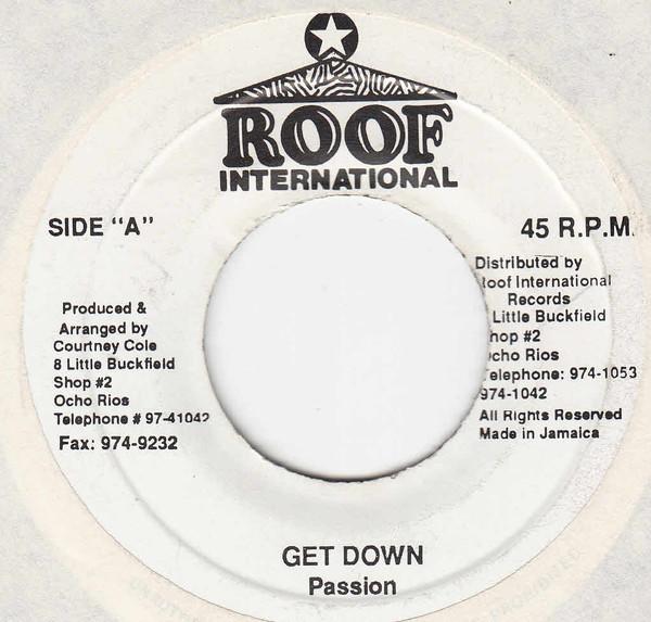

7inch Record PASSION - Get Down NONE Roof Internatio Jamaica Reggae, Ska & Dub Used