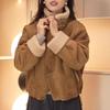 2025 Winter Korean-Style Retro Loose Lambswool-Leather Coat, Plush Velvet Warm Top