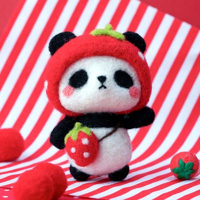 Nadelfilz-Set DIY Handgemacht Wolle Anhänger Materialien Cartoon Panda Form für Anfänger