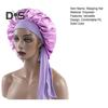 Sleeping Hat Solid Color Stretchy Ribbon Decoration Satin Fabric Round Hat Fine Texture Daily Wear Sleep Bathroom Headwear