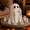 Micro Landscape Accessories Mini Ghost Flipping Middle Finger Figurines for Halloween Decorations, Miniature Resin Small Haunted House Props