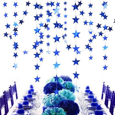 4M Mirror Star String With 7CM Garland Banner Shining For Christmas Birthday Wedding Party Home Shopwindow Hanging Ornament Decoration Supplies
