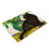 45X30cm Cute Cat Flower Pattern Placemat Dining Table Mats Cotton Linen Drink Coaster Western Pad Cup Mat For Home Decor Gifts