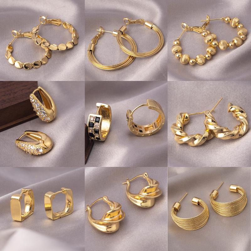 Fashion Trend Unique Design Elegant Delicate Retro Stud Earrings Women Jewelry Party Gifts