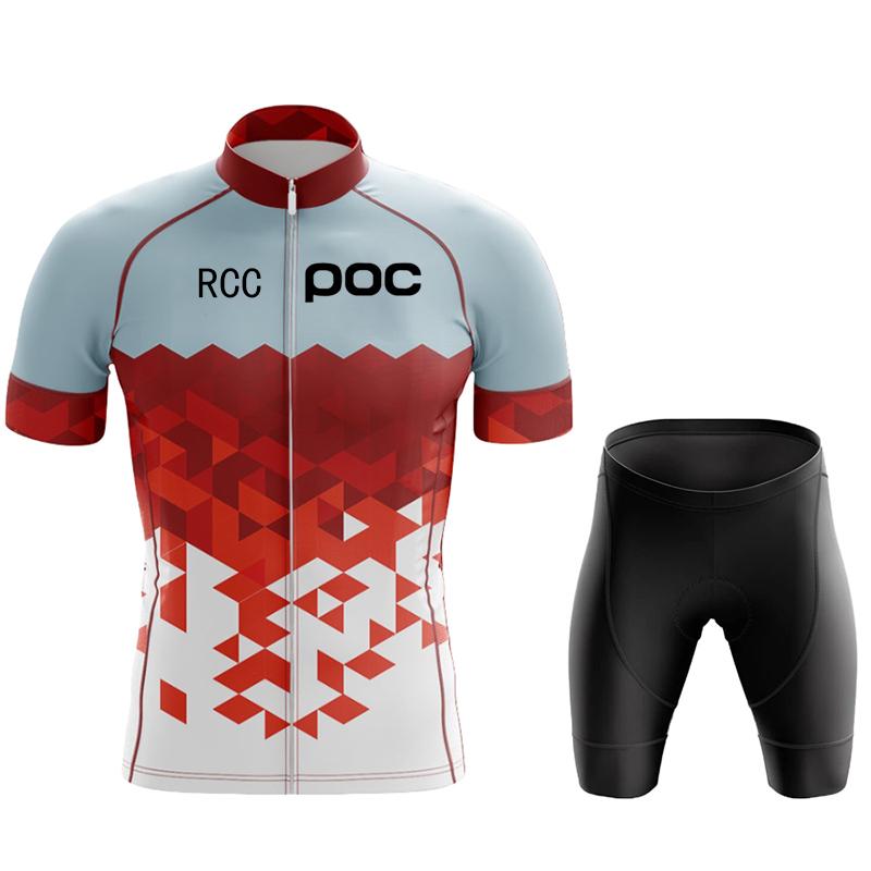 Rcc Poc Men's Cycling Jersey Set Summer Cycling Clothing Mtb Bike Clothing Uniform Maillot Ropa Ciclismo Cycling Suit 2024
