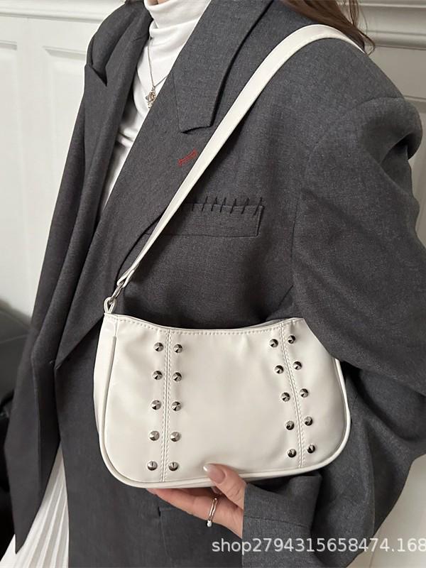 2025 Chic Women's Rivet Strap Shoulder Bag - Autumn/Winter Collection
