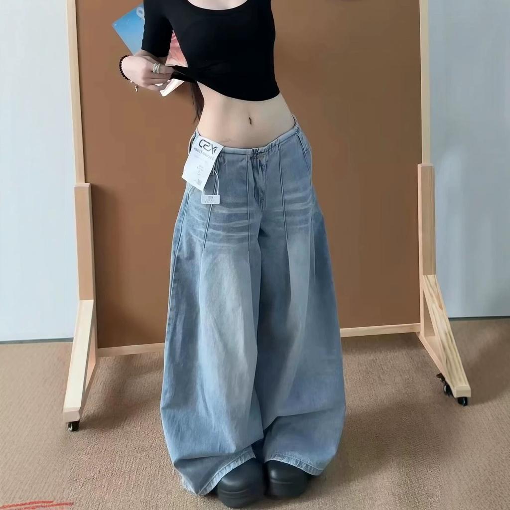 Women Straight Leg Denim Jeans Casual Solid Color Cotton Blend High Waist Daily Streetwear Long Pants
