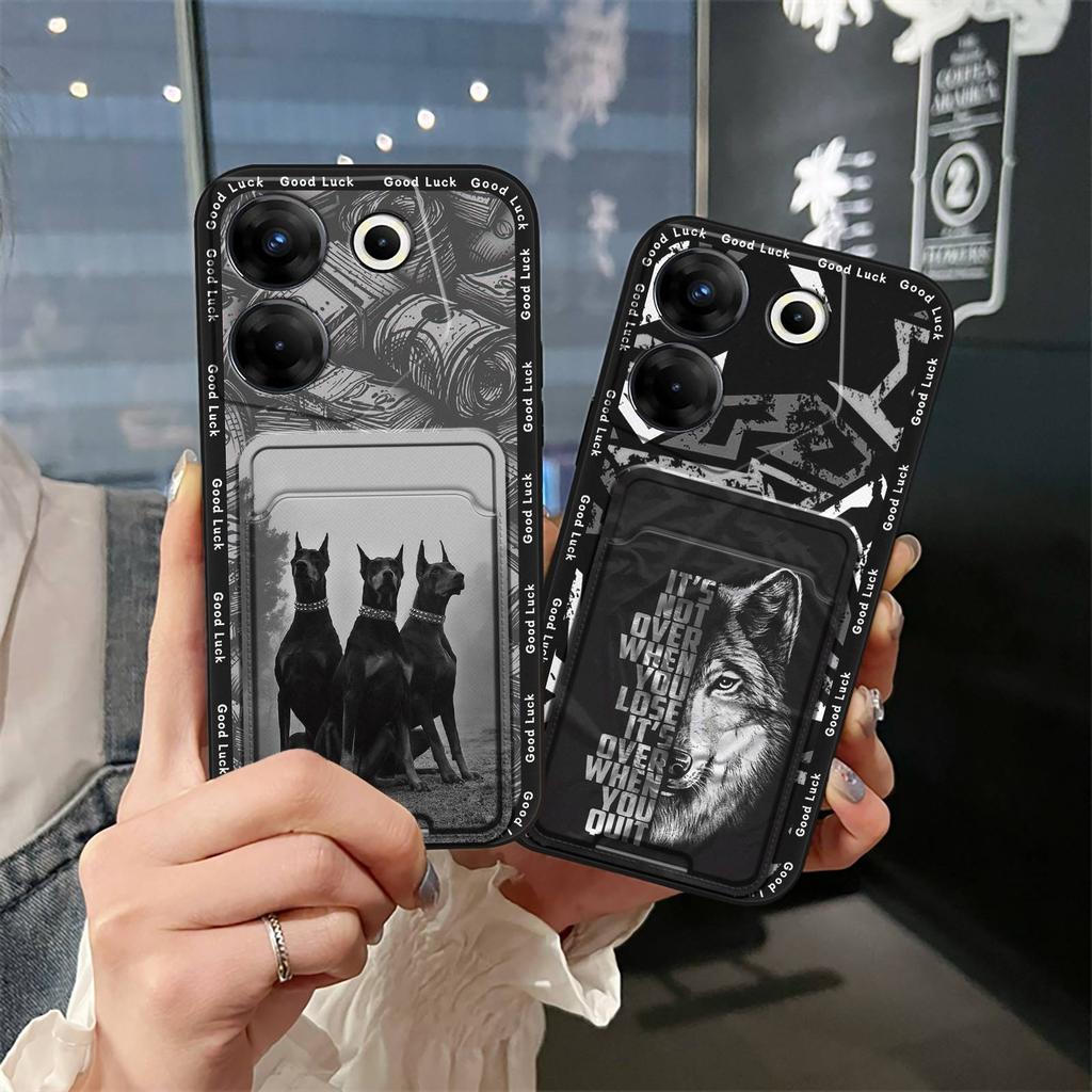 Durable Silicone Phone Case For Tecno Camon20 Pro 5G/CK8n Waterproof Cute Card Sleeve Anti-dust Protective Anti-knock