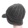 Unisex Winter Hat Plush Fur Lined Warm Earflap Cap Stylish Soft Beanie Hat Outdoor Thick Ski Sports Knitted Hat