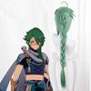 Anime 90cm Game Genshin Impact Bai Shu Wig Green Cosplay Wig Heat Resistant Synthetic Hair Carnival Halloween Party Props