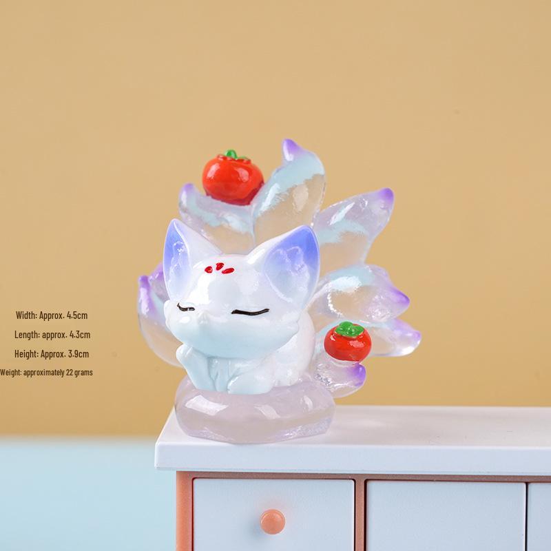 Fox Trend Playful Resin Figurine: Cute Grain Crafts for Desktop Decor