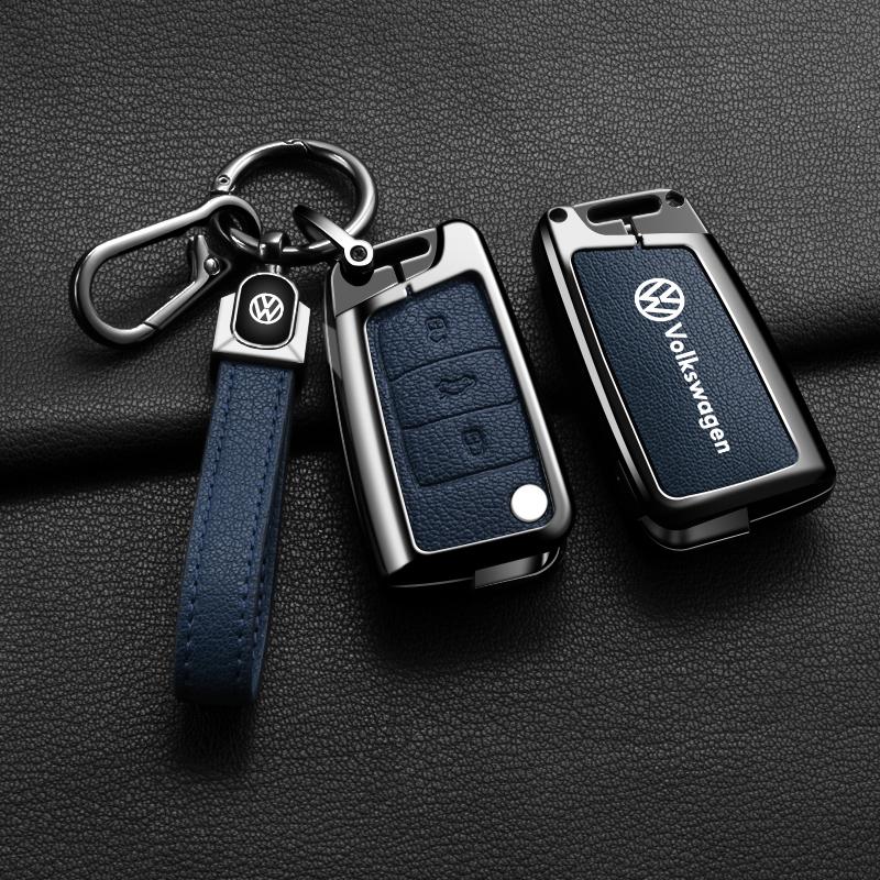 Dla VOLKSWAGEN VW Etui na kluczyk samochodowy z klapką Pokrowiec Obudowa Dla VW Volkswagen Golf 7 MK7 Tiguan FR 2 Dla Seat Ateca Leon MK2 Ibiza Pilot
