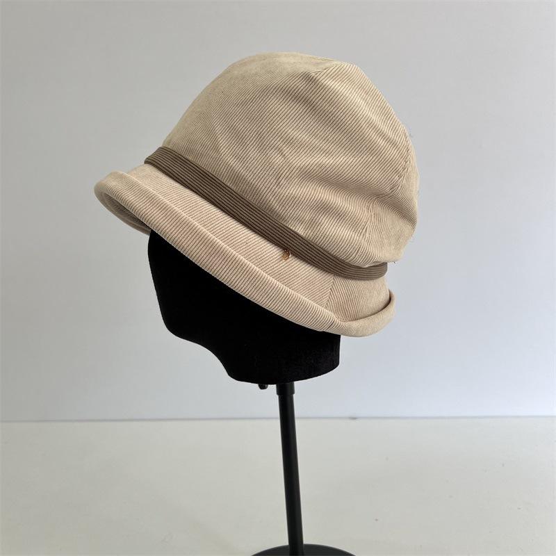 

Autumn and winter new corduroy three-in-one pile hat fisherman hat children travel versatile to keep warm winter big head circumference M（56-58cm） темно-коричневого кольору