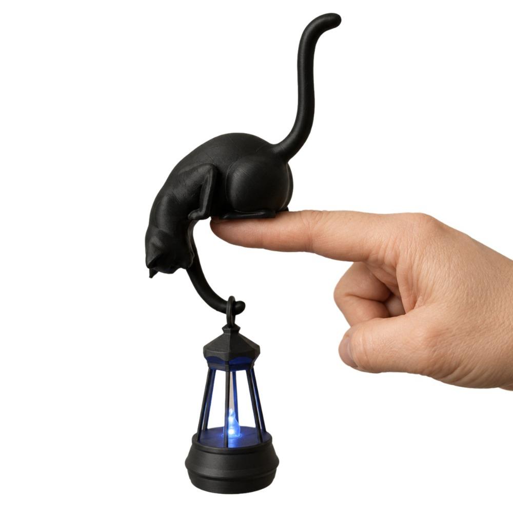 3D Printed Cat-Shaped Wall Hook Cute Bookshelf Lantern Animal Figurine Hook Halloween Decorations