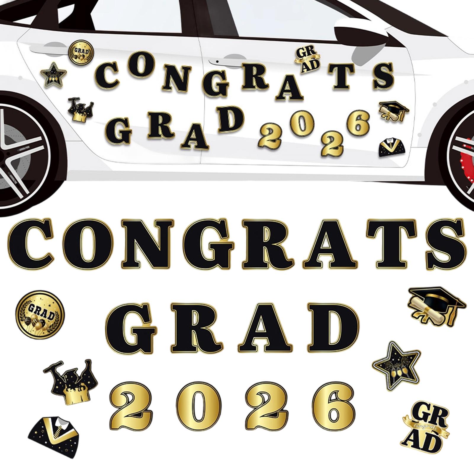 22-Pieces Congrats Grad Letter Magnets Strong Magnetic Reusable Party Grad Decals Graduation Refrigerator Magnets China Mainland