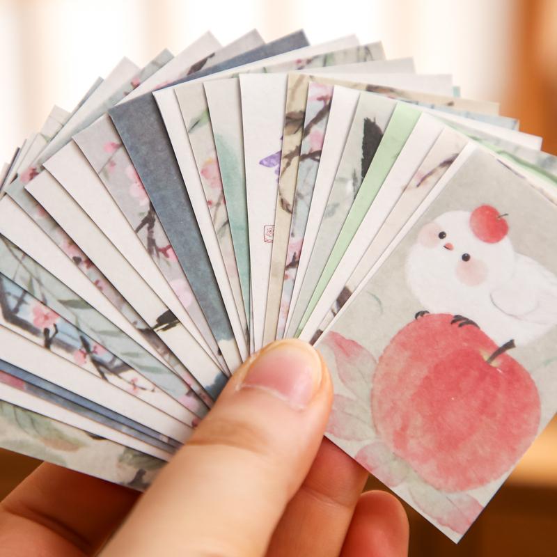 JIAMEI 60sheets Ink Stained Yasuno Series Kawaii Animal Illustration Mini Sticker Book DIY Diary Scrapbook Aesthetics Phone Case