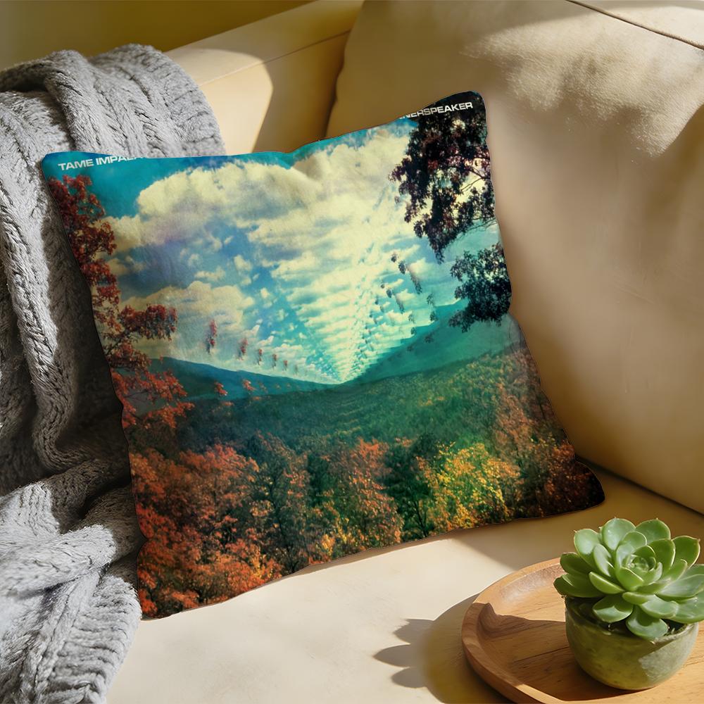 TTame Impala Band Cushion Cover Washed Linen Soft Breathable Decorative Case For Sofa Home Pillow Cover