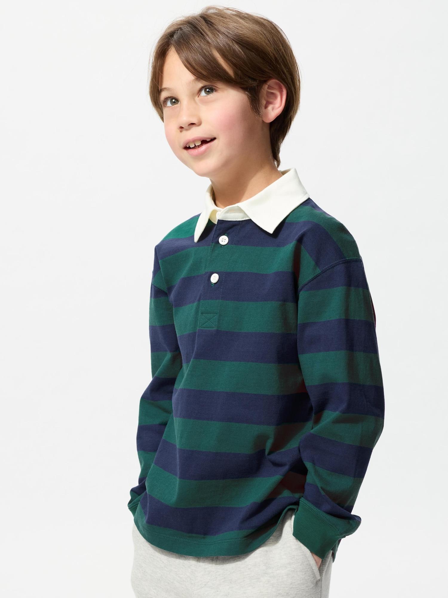 

Uniqlo Kids Lugger Polo Shirt Long Sleeve 55 GREEN/KIDS 160