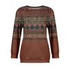 Women's Casual Long Sleeve  Round Neck Sweatshirt Fit Pleated Top