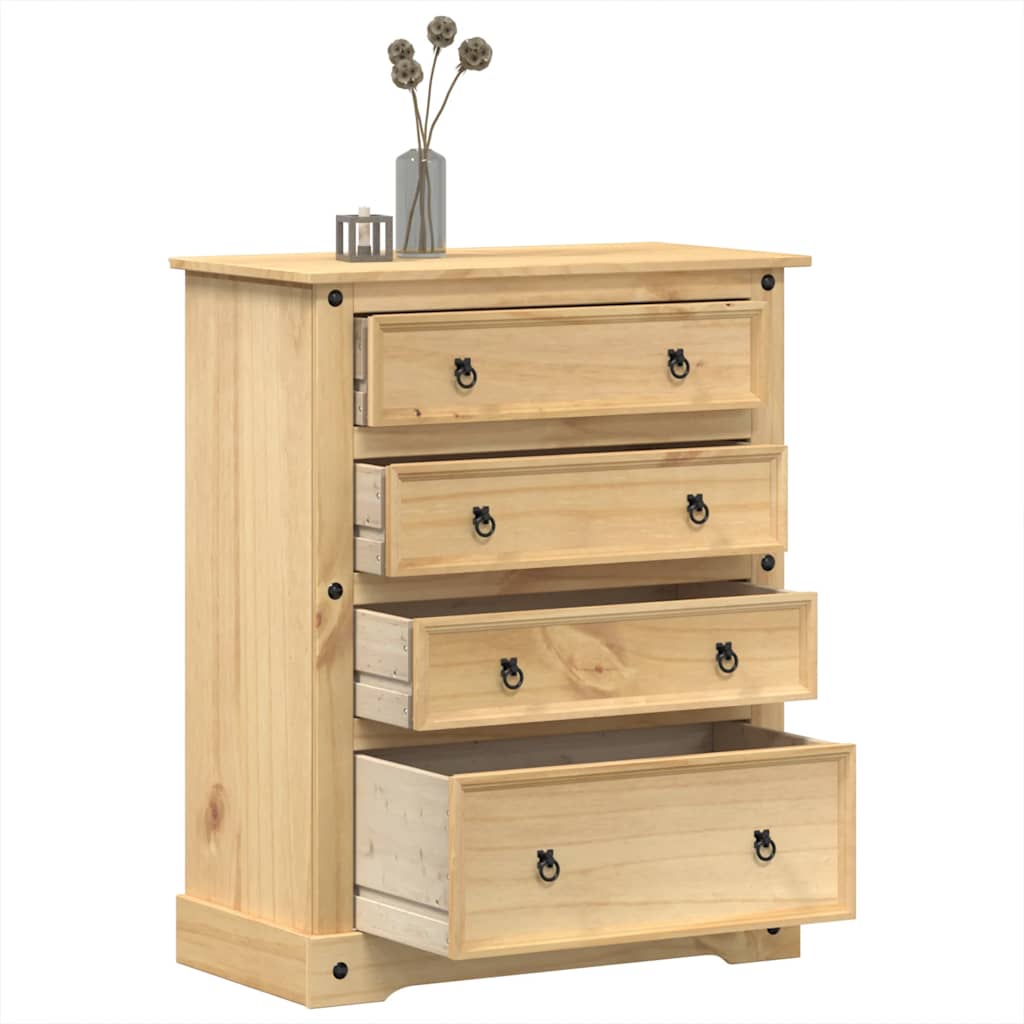 Vidaxl Kommode Corona, 92X48X120 cm, Massivholz Kiefer