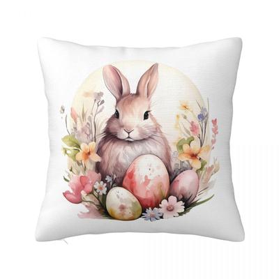Easter Bunny Pillow Cover Colorful Egg Vintage Pillow Case For Chair Sofa Home Decoration Cushion Cover Soft Pillowcases Present