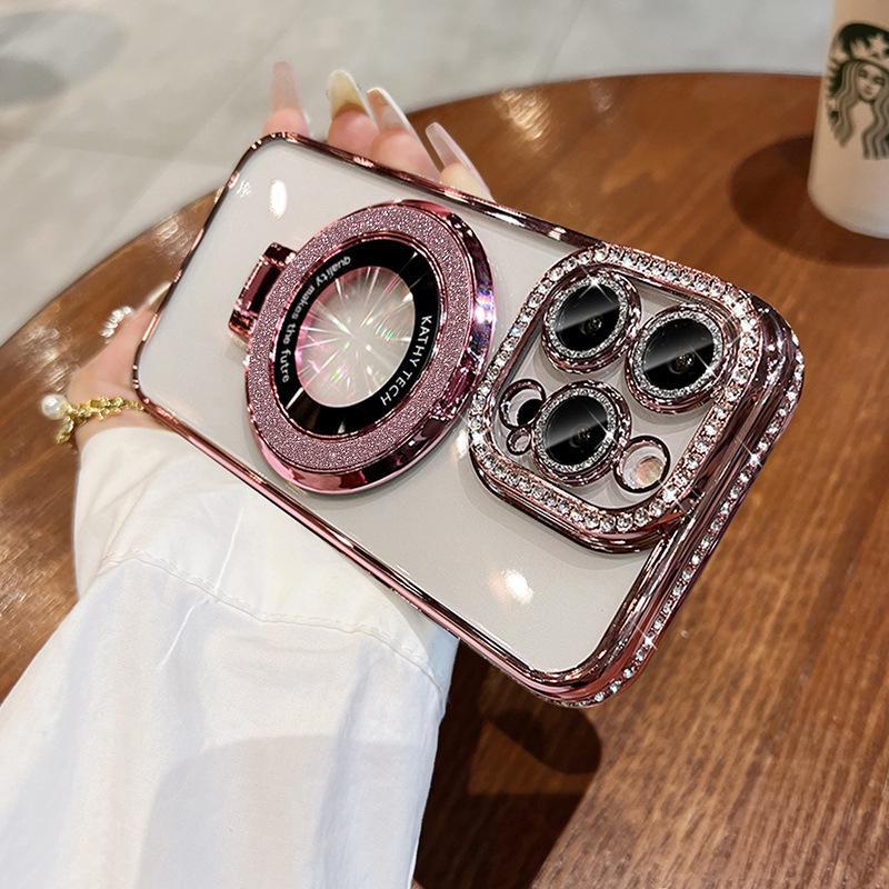Rhinestone Glitter Magnetic Bracket for iPhone 14 Pro Max Case