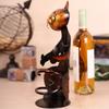 Tooarts Cat-Shaped Wine Holder, Metal Sculpture, Practical Interior Decorative Craft