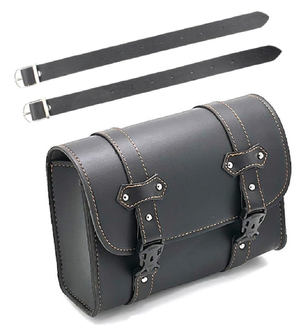 

Motorcycle Side Small Item Tool [cmy select] Bag, Saddlebag, Waterproof, Storage, Storage, Leather, Bikesidebag-Black чёрный