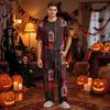 Men's Home Pajama Set, Short Sleeve Top and Long Pants with Button Fly and Drawstring Waist