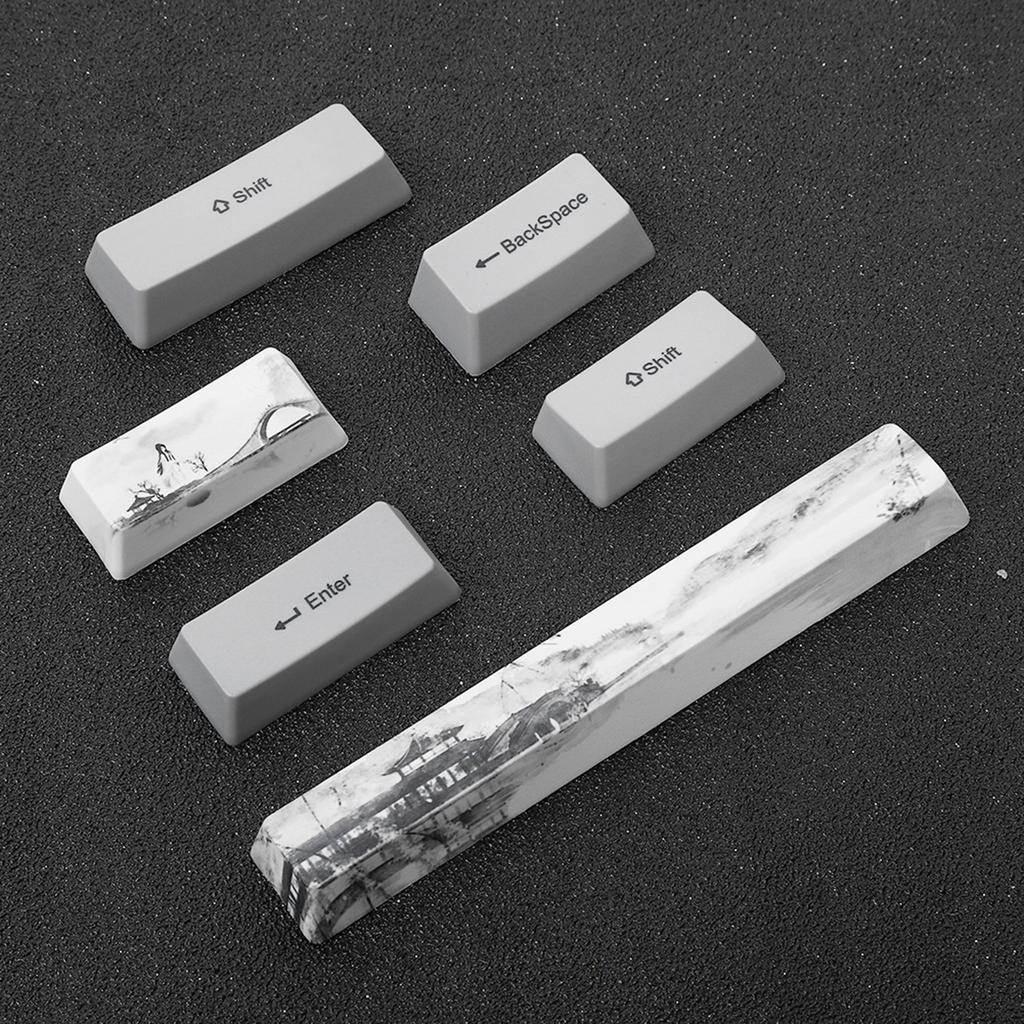 73PCs Sublimační krytky kláves PBT Mechanická klávesnice Příslušenství PC díly s roztomilým vzorem(6064 Motiv