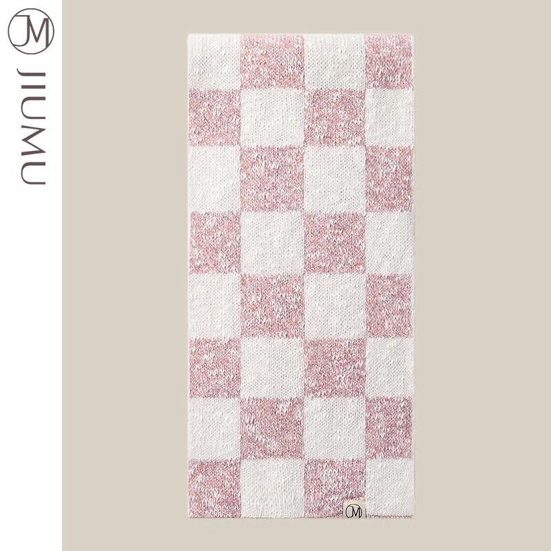 JIUMU Women's Wool Checkerboard Scarf WH013