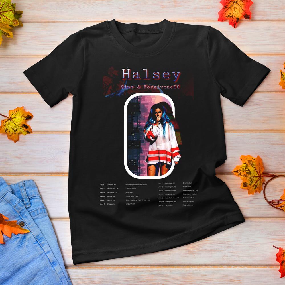 NEW Halsey Singer Tour Concert Heavy Cotton Black T Shirt S-5XL TT571 Unisex T-Shirt M