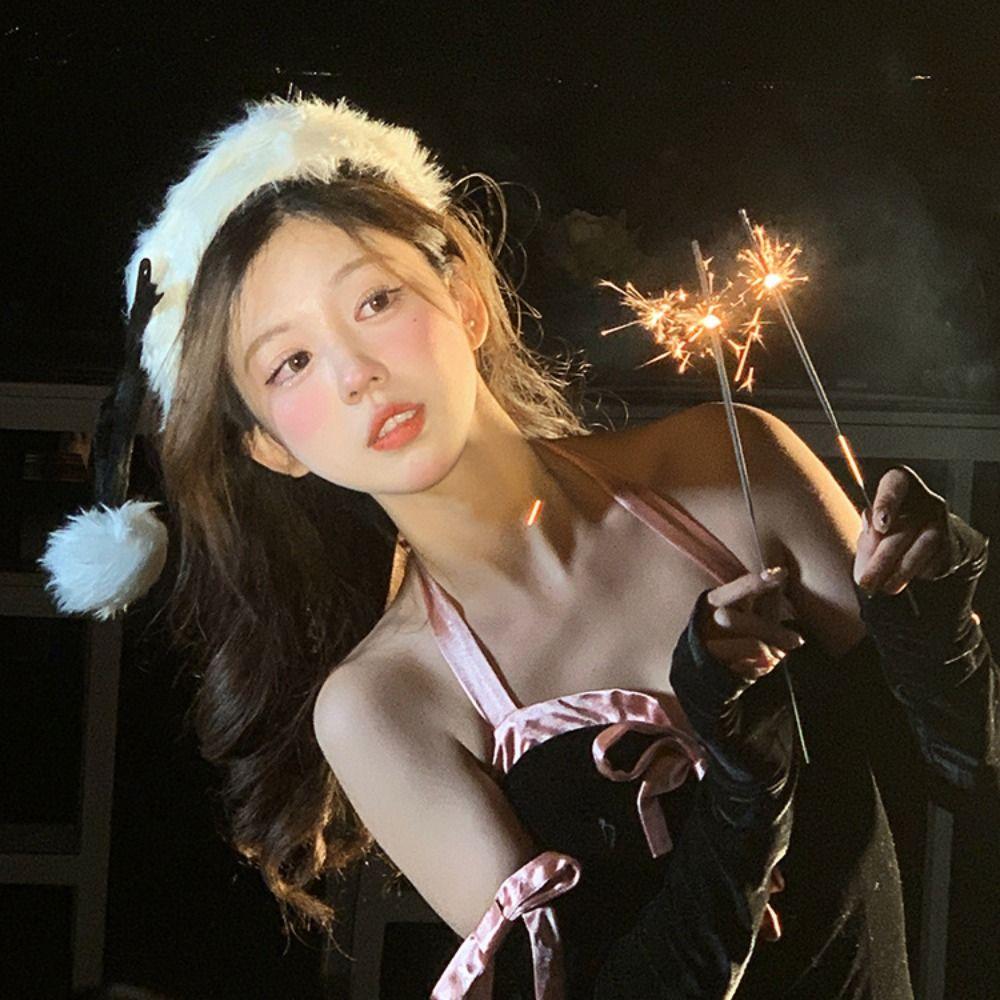 Santa Claus Christmas Hat Bowknot Red Plush Hat Leisure Santa Claus Hat  Christmas Gift