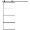 Sliding Door with Fittings 90 X 205 Cm Tempered Glass & Aluminum