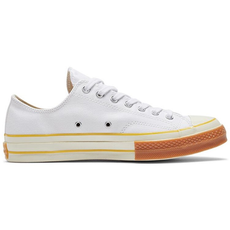 Converse 1970s Pop Toe Low Top Canvas Shoes Unisex Sneakers White Orange 165722C