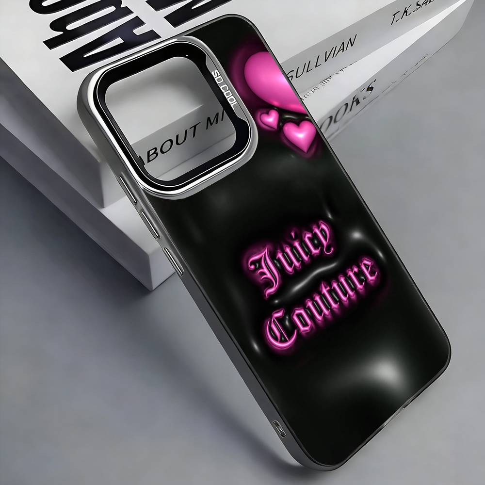 

Рожевий J-Juicy C-Couture Чохол для телефону Для iPhone 17, 16,15,14,13,12,11 Plus,Pro Max, Барвистий Сріблястий Funda Чохол iPhone14