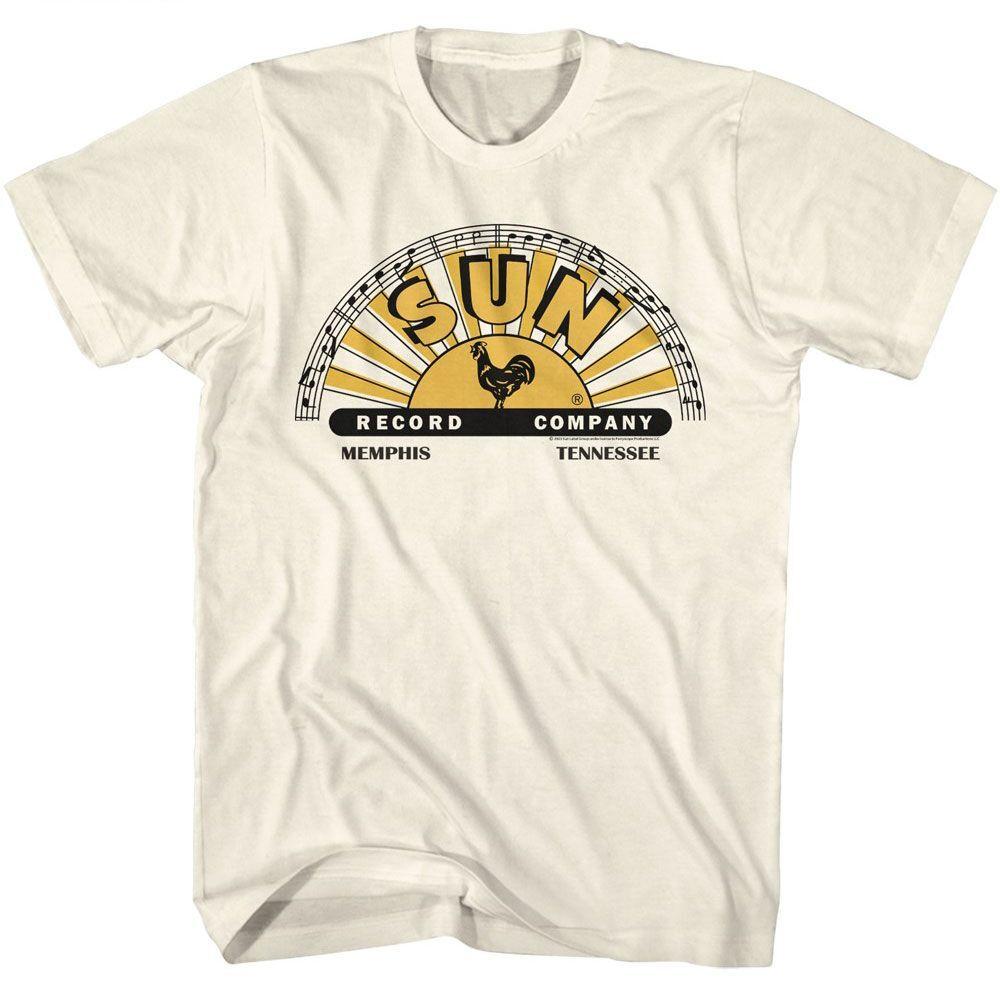 Логотип Sun Records со смещенным цветом Музыкальная футболка XXXL