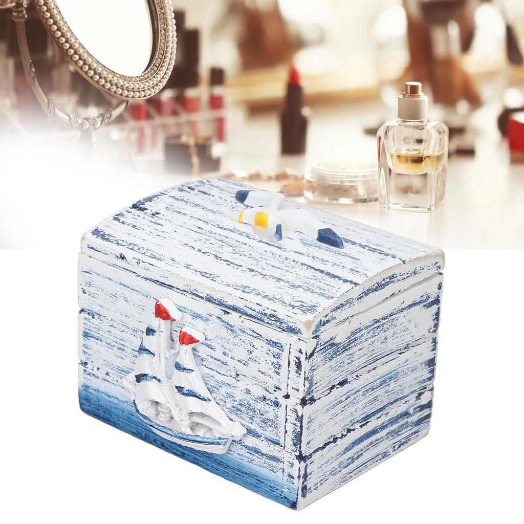 Small Wooden Storage Organizer Box Flip Open Type Vintage Jewelry Keepsake Case Home Decoration